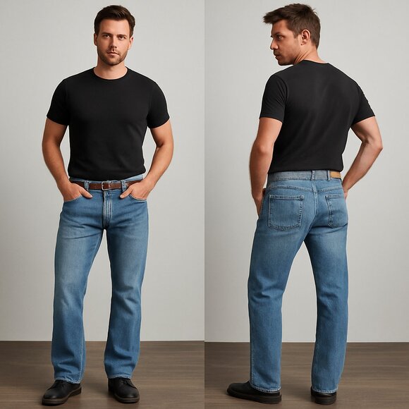 TOMMY HILFIGER 🔵⚪🔴 MEN’S Vintage Bootcut Jeans - Size 36x32 👖✨💎 - Picture 1 of 16